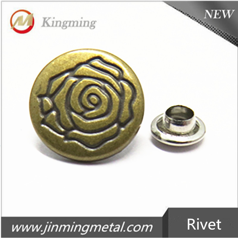 10mm 帶玫（méi）瑰logo鋅合金撞釘