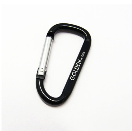 Black D Shape Aluminum Carabiner